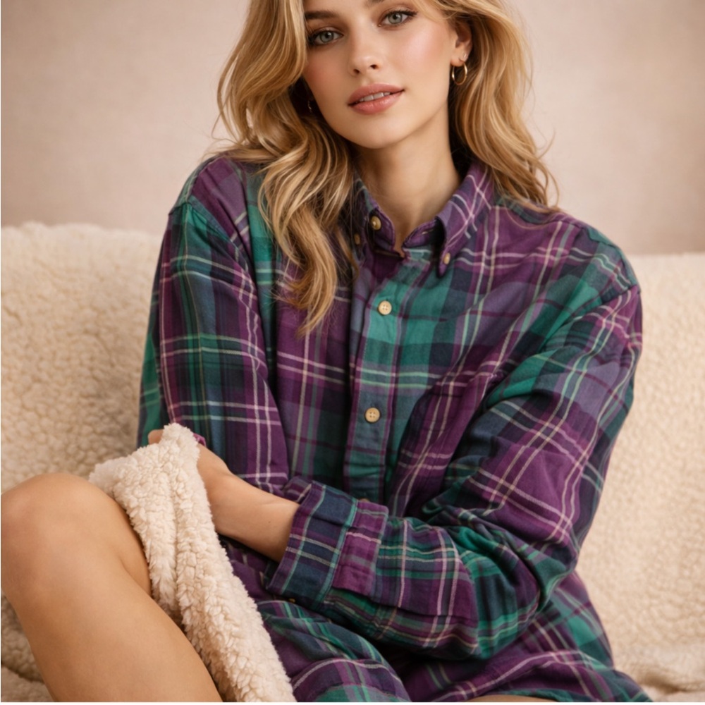 1440 Plaid Button Down Shirt Size M
